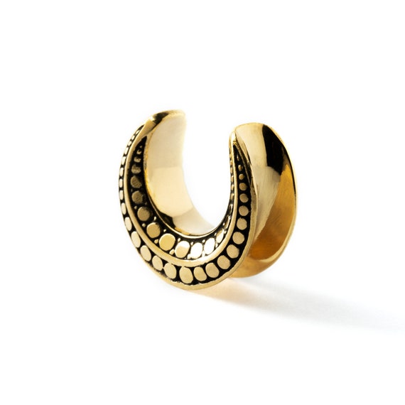Golden Tribal Ear Saddle Horseshoe Gauge Earrings 6mm2g 16mm5 8 Tunnels for Stretched Ears Plugs and Tunnels PRICE PER SINGLE Etsy Australia