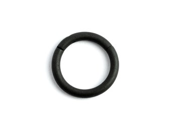 Matte black clicker ring, 316L surgical steel hinged segment ring, piercing ring sizes: 0.8mm/20g, 1.0mm/18g, 1.2mm/16g, 1.6mm/14g