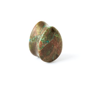 African Jade teardrop plugs, double flare stone plugs 6mm/2g-16mm/5/8’’ organic natural plugs tunnels stretched ear jewelry,PRICE PER SINGLE