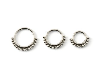 Shani Silver Septum Spiky Edgy Piercing Ring 16g 6mm 8mm | Etsy
