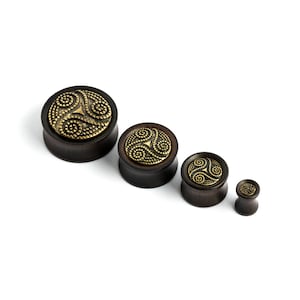 Ebony wood Heddeka ear plugs for stretched ears 6mm (2g) - 25mm (1&quot;&#39;) organic ear gauges, plugs and tunnels, gauge Jewelry, PRICE PER SINGLE