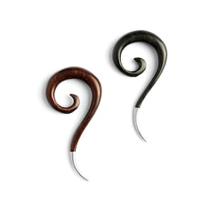 Haku wood ear stretcher, gauge earrings for stretched ears 7mm (9/32”) - 11mm (7/16&quot;)  natural organic tribal ear gauges, PRICE PER SINGLE