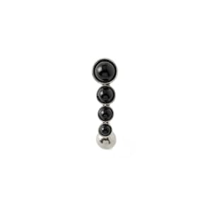 Newton Navel Piercing z czarnym onyksem, stal chirurgiczna, kolczyk do pępka w stylu boho tribal, 1,6 mm/14 g, z kamieniem szlachetnym, biżuteria do piercingu brzucha