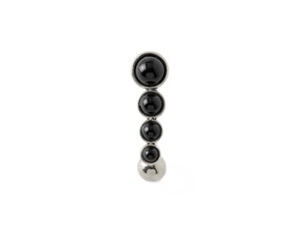 Newton Navel Piercing with Black Onyx surgical steel belly bar 1.6mm/14g boho tribal belly button ring with gemstone, belly piercing jewelry