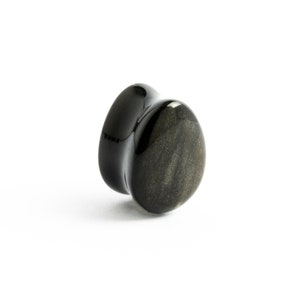 Golden Obsidian teardrop plugs, double flare stone plugs gauges 8mm/0g-25mm/1&quot; plugs and tunnels, stretched ear jewelry, PRICE PER SINGLE