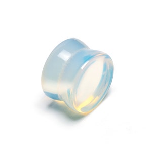 Opalite plugs, double flare stone plugs ear gauges 3mm/8g - 25mm/1&quot; organic natural plug & tunnels, stretched ear jewelry, PRICE PER SINGLE