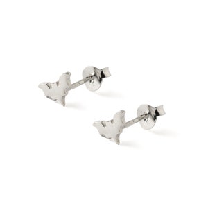 925 sterling silver bat stud earrings, minimalist bat ear studs, unisex tiny studs for everyday wear