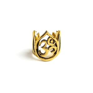 Golden Om ear cuff no piercing, boho tribal ear wrap helix fake piercing ring, cartilage clip earring, hoop no piercing fake earring
