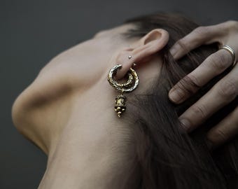 Afghaanse oorringen met gewichtjes, oorhangers voor opgerekte oren van 3 mm/8 g, oorgauges van 4 mm/6 g, hangende oorbellen voor opgerekte oren.