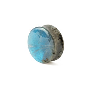 Labradorite plugs, double flare stone plugs 4mm/6g- 25mm/1” ear gauges, organic natural plugs and tunnels, gauges jewelry, PRICE PER SINGLE