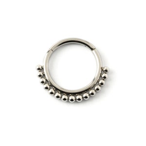 Liya septum clicker, surgical steel hinged segment ring size 1.2mm (16g) diameter 6mm/8mm/10mm, daith,tragus, helix, cartilage piercing ring
