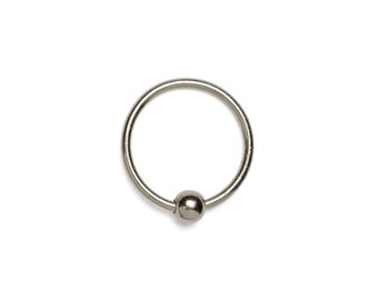 925 Sterling Silber Piercing Ring 0,8 (20g), Durchmesser: 8mm, 10mm, 12mm passen als Nasenring, Tragus, Helix, Lippenring, Bauchring, Nippelring