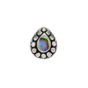 Tara Labret med Abalone/Turkos, invändigt gängat skruvörhänge med ädelsten, örhänge med platt baksida