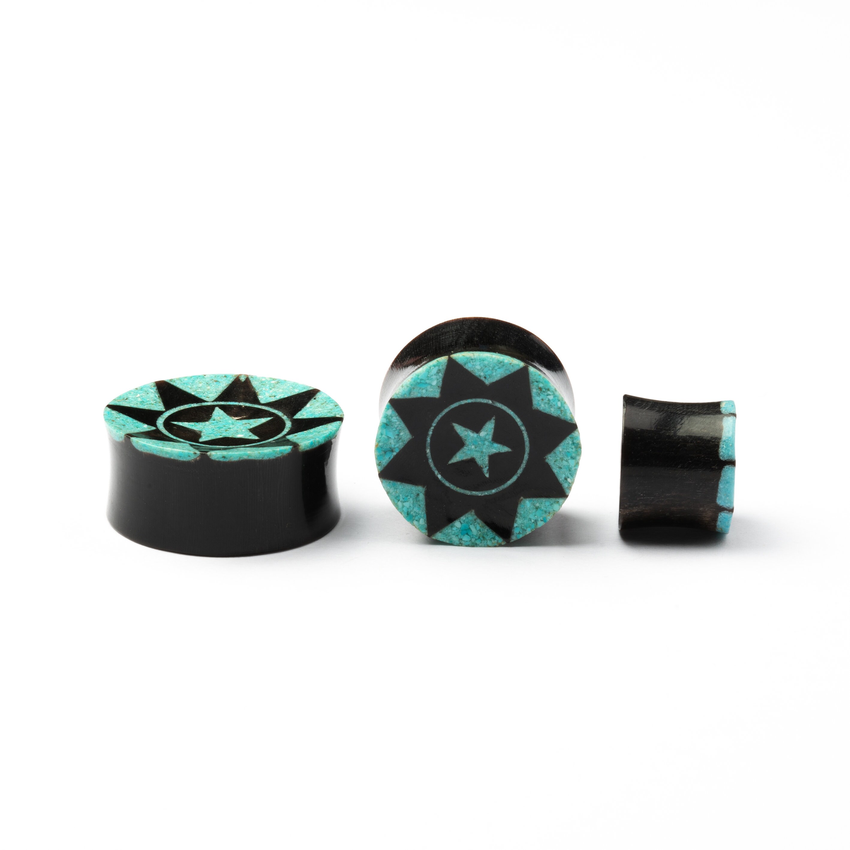 Turquoise Star Plug Earrings plug Gauges plug Tunnels ear Gauges