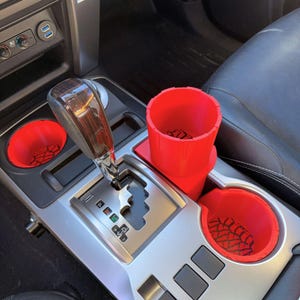4Runner CupRunner + 2 Front Inserts (3 Piece Set) = Extra Center Console Cup Holder + 2 Non-Stick Cup Inserts for 5th Gen Toyota 4Runner