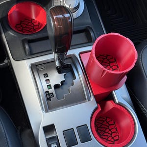 4Runner CupRunner + 2 Front Inserts (3 Piece Set) = Extra Center Console Cup Holder + 2 Non-Stick Cup Inserts for 5th Gen Toyota 4Runner