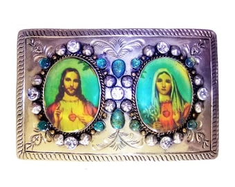 Vintage Sacred Heart of Jesus Small Belt Buckle – Religious  display picture 3