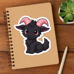 Cute Black Goat Kiss-Cut Stickers, Perfect for Laptops, Journals, Scrapbooking, Gifts for Animal Lovers, Decor, Party Favor