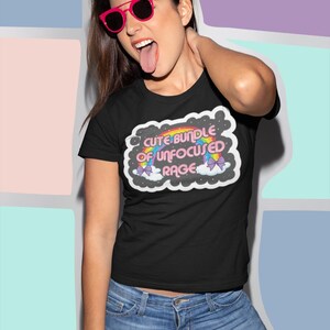 Unfocused Rage Graphic Tee: Funny Stress Relief Humor Shirt