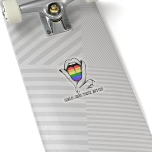 Lesbian Pride Kiss-Cut Stickers, LGBT Rainbow Decal, LGBTQ Love Wins, Gay Rights Vinyl Sticker, Cute LGBTQ Gift, Pride Month Accessories