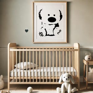 Silhouette di cucciolo minimalista da scaricare in digitale / Clipart di cani carini / Arte murale moderna per animali domestici / Stencil stampabile istantaneo / Design artigianale fai da te