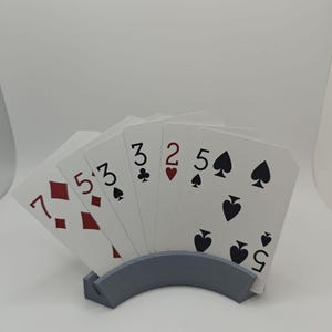 3D Printed Curved Playing Card Holder – Plastic Hands-Free Rack – Set of 4, 6, or 8 – Great for Kids, Seniors, Arthritis & Game Night