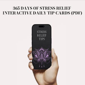 Tarjetas digitales para aliviar el estrés: 365 días de consejos para la ansiedad y prácticas de atención plena para la calma diaria y el bienestar mental.