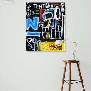 Ego Cannot Equal Soul | African American Art, African Black Art, Wall Art, Home Decor Art, Film, Abstract Art, Basquiat Inspired