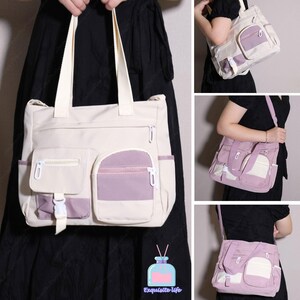 Sac à bandoulière mignon avec pendentif, sac à bandoulière en toile, sac à bandoulière décontracté, cartable simple polyvalent, sac d'été pour femme, cadeaux pour elle