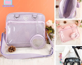 Tote Ita Bag With Decorative Pocket,Shoulder Bag,Ita Tote Bag With Clear Window, Anime Bag, Anime Ita Bag, Keychains & Accessories Bag,Gifts