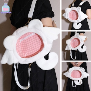 Cute Cat Plush Ita Bag Backpack & Crossbody,Ita Backpack,Ita Crossbody Bag,Ita Tote Bag With Clear Window,Anime Ita Bag,Ita Bag,Gift For Her