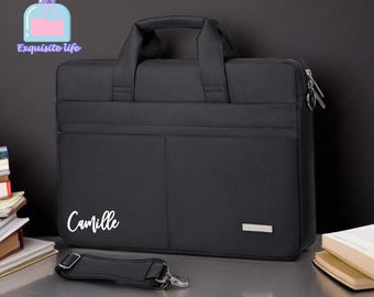 Bolso para portátil con nombre personalizado, bolso de proyecto para ordenador con monograma inicial personalizado, bolso de viaje para ordenador, bolso de hombro personalizado, bolso para portátil, regalos