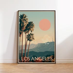 Vintage Travel Poster LOS ANGELES: Retro City Art Print (Digital Download)