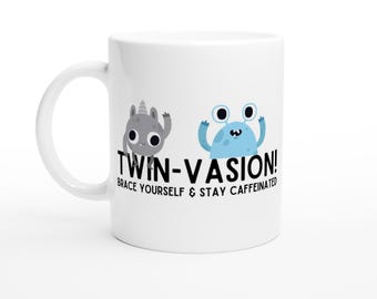 Twin-Vasion Coffee Mug – Funny Twin Parent Gift, 11oz Ceramic