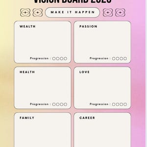 Visionsboard-Planer, der dir hilft, deine Hoffnungen und Träume für 2025 und darüber hinaus zu planen.