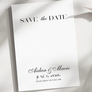 Black and White Wedding Save the Date Template