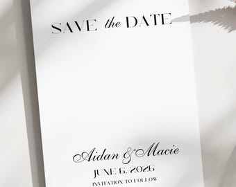 Black and White Wedding Save the Date Template