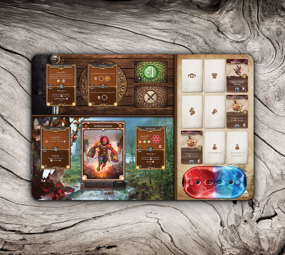 Jaws of the Lion Gloomhaven Playmat, Gh Jotl Player Mat Character Board ...