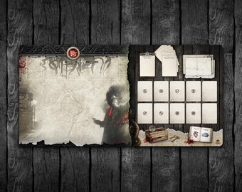 36x18 The Streets Of Arkham, Arkham Horror Lcg Solo Investigator + Story Area Playmat