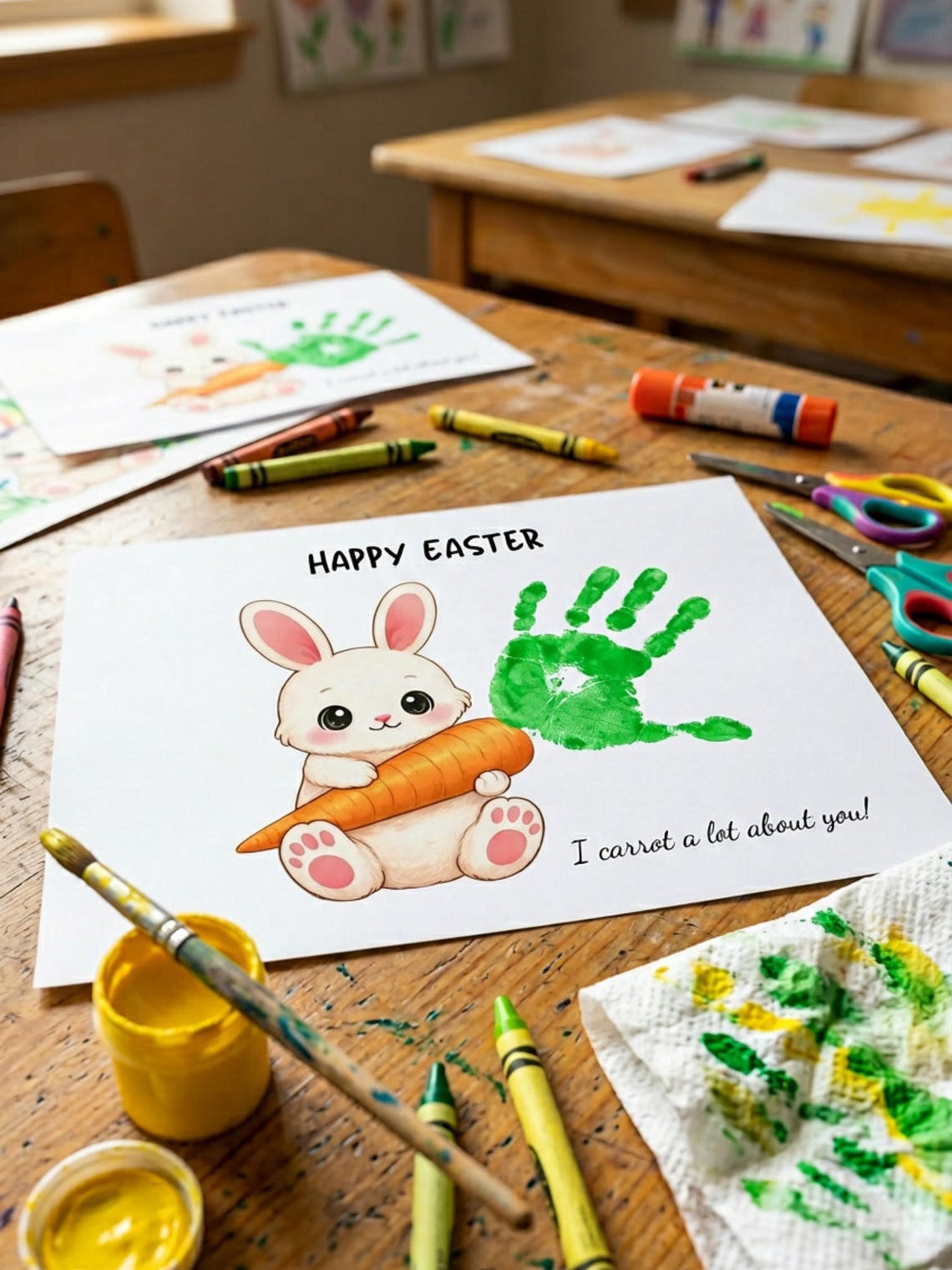 Easter Bunny Handprint Craft Printable for Kids Toddler Handprint ...