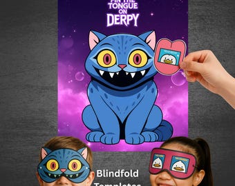 Juego de fiesta imprimible de K-pop: Ponle la cola a Derpy, Ponle la lengua al tigre Derpy