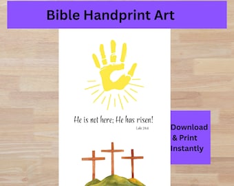 Easter Bible Handprint Art: Kids Craft Activity (Digital Download)