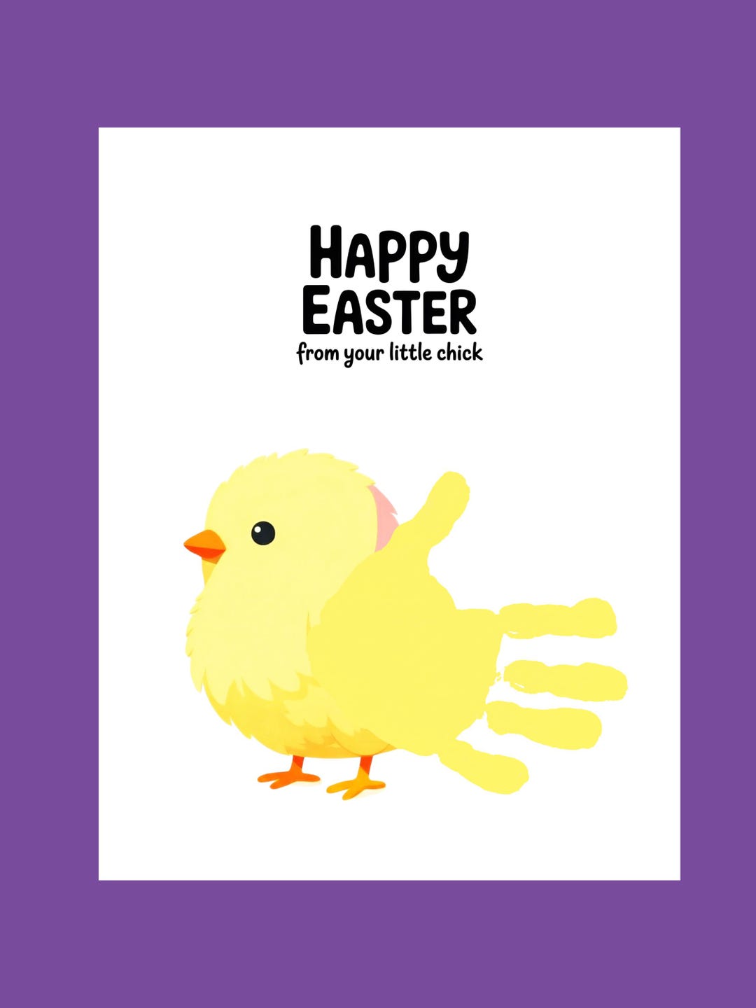 Easter Chick Handprint Craft Printable for Kids Baby Handprint Keepsake ...