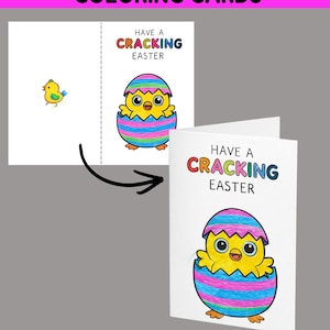 Printable Easter Coloring Cards for Kids | Foldable DIY Easter Cards (No Cutting)