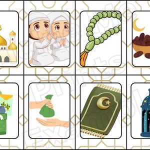 Ramadan und Eid Kartenspiel - Islamische Kartenaktivität für Kinder - Sofortiger Download, druckbares muslimisches Kinderspiel, Lernspaß