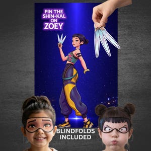 Juego de fiesta K-pop, actividad imprimible de cazadores de demonios, armas de Zoey, ponle la cola