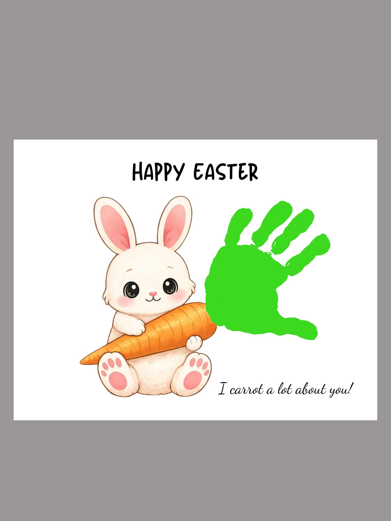 Easter Bunny Handprint Craft Printable for Kids Toddler Handprint ...