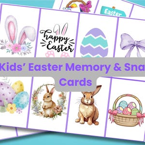 Osterkartenspiel zum Ausdrucken | Memory-Kartenspiel für Kinder | Osterspiele| Spaß & einfache Osterferien Familienaktivität | Indoor Osteraktivitäten