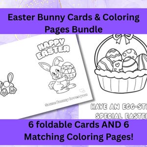 Pacchetto di biglietti di Pasqua da colorare per bambini, attività di colorazione di biglietti piegati per bambini, divertenti biglietti fai da te per bambini, pagine di lavoretti di carta per bambini