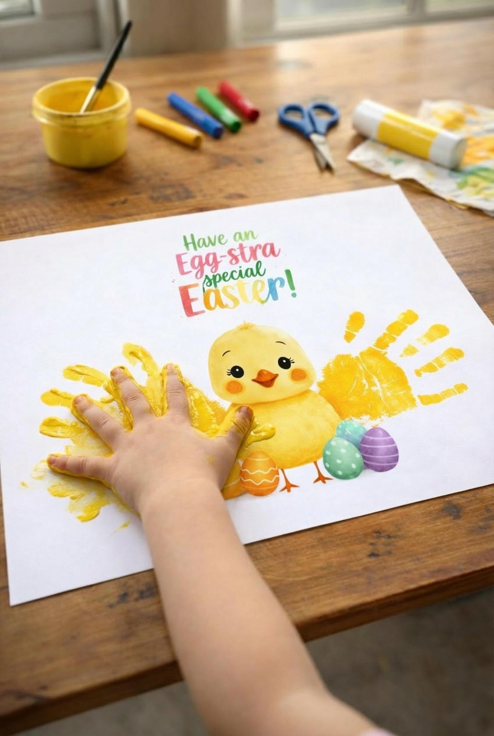 Easter Chick Handprint Craft Printable Kids Easter Keepsake Art - Etsy ...